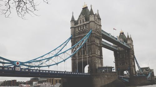 Low angle view of suspension bridge