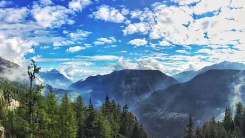 Scenic view of mountains against sky