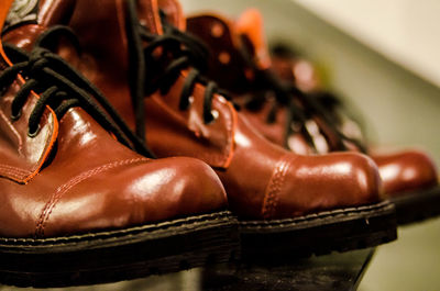 High angle view of shoes on table
