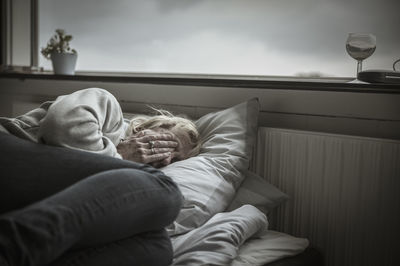 Mature woman in bed, ronneby, blekinge, sweden