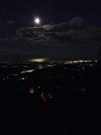 Illuminated cityscape at night