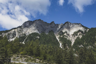Scenic view of rocky mountains against sky