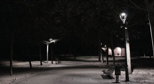 View of basketball hoop at night