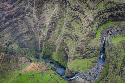 Stream passing through mountains