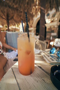 Close-up of drink on table