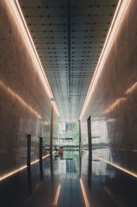 Digital composite image of empty subway
