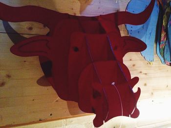 Close-up of red wall