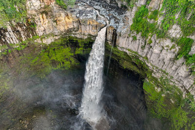 Scenic view of waterfall