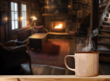 Close-up of coffee on table