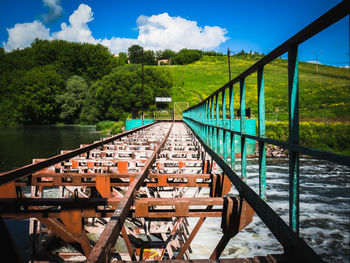 Bridge over river against sky