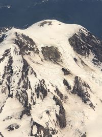 Scenic view of snow covered mountains