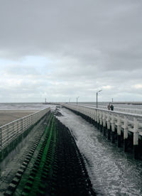 View of empty railway tracks against sky