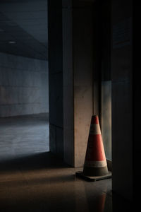 Just a traffic cone i saw in the parking lots, the sunlight shines beautifully into the cone