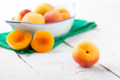 Close-up of orange fruits on table