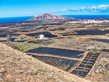 Aerial view of beach against sky