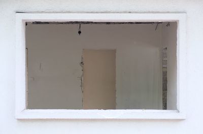Close-up of window on door