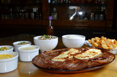 Close-up of food on table