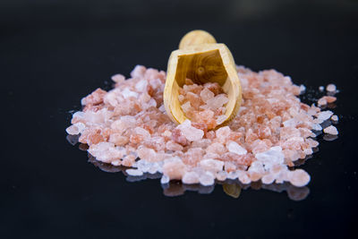 High angle view of ice cream on table