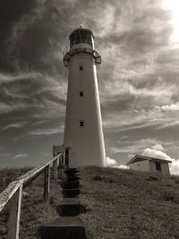 Low angle view of lighthouse against sky