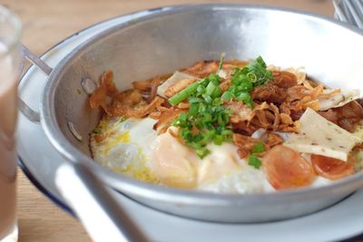 Close-up of food in bowl on table