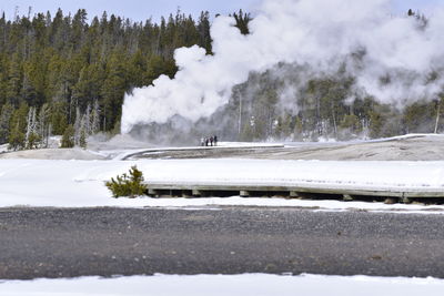 Scenic view of snow covered landscape