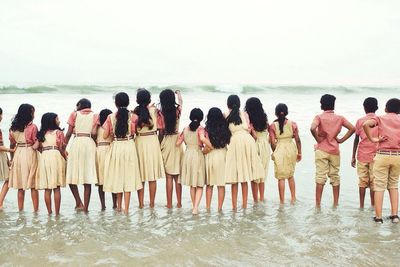 View of people on beach