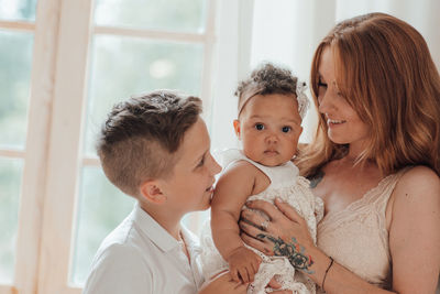 Portrait of mother and daughter