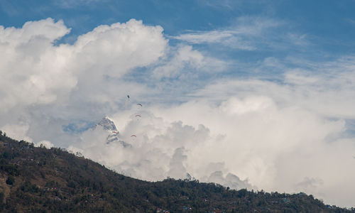 Low angle view of mountain against sky