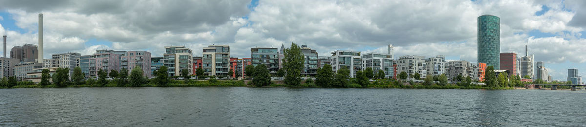 Westhafen tower, industrial plants and private apartments in frankfurt am main, germany