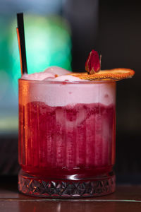 Close-up of drink on table