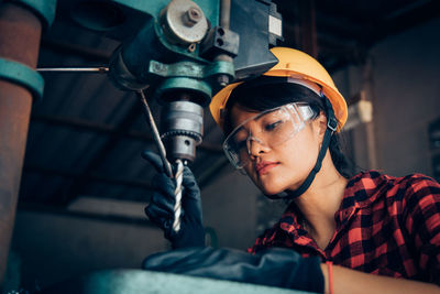 Portrait of worker working