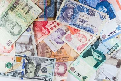 Close-up of paper currencies