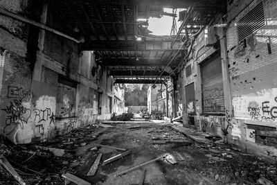 Interior of abandoned building