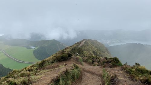 Scenic view of mountains against sky