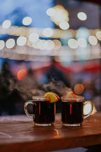 Close-up of drink on table