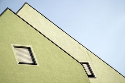 Low angle view of building against clear sky