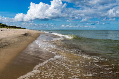 Scenic view of beach against sky