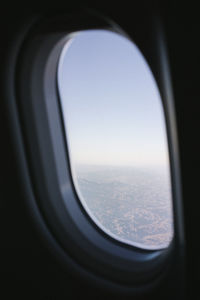 View of sea from airplane window