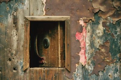 Close-up of old weathered door