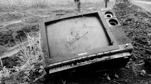 Close-up of abandoned truck