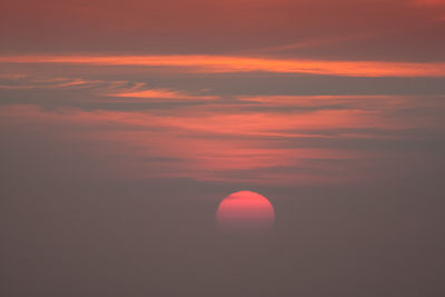 Scenic view of orange sky