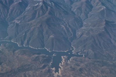 High angle view of dramatic landscape