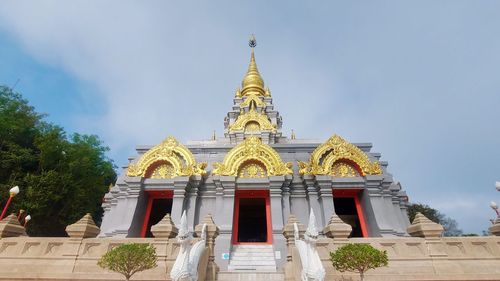 Low angle view of temple against sky