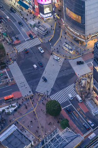 High angle view of traffic on road