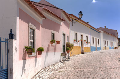 View of traditional portuguese buildings against clear sky