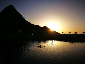 Scenic view of sunset over sea