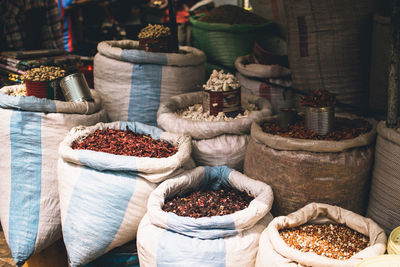 Vegetables for sale at market stall