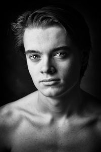 Close-up portrait of handsome young man