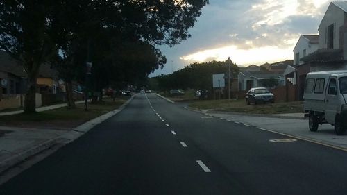 View of road at sunset