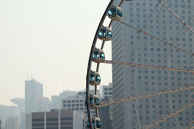 Low angle view of skyscrapers against clear sky